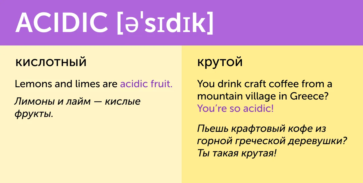 title «Кислый лимон» и «кислая мина». 10 вкусных английских слов, у которых есть вторые значения